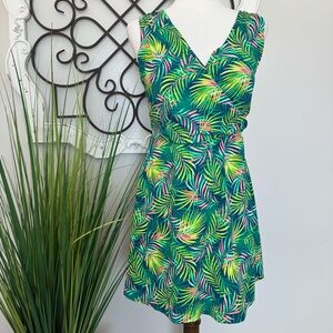 NWT LANDS’ END Size 14 One Piece Tropical Swimsuit Swimdress